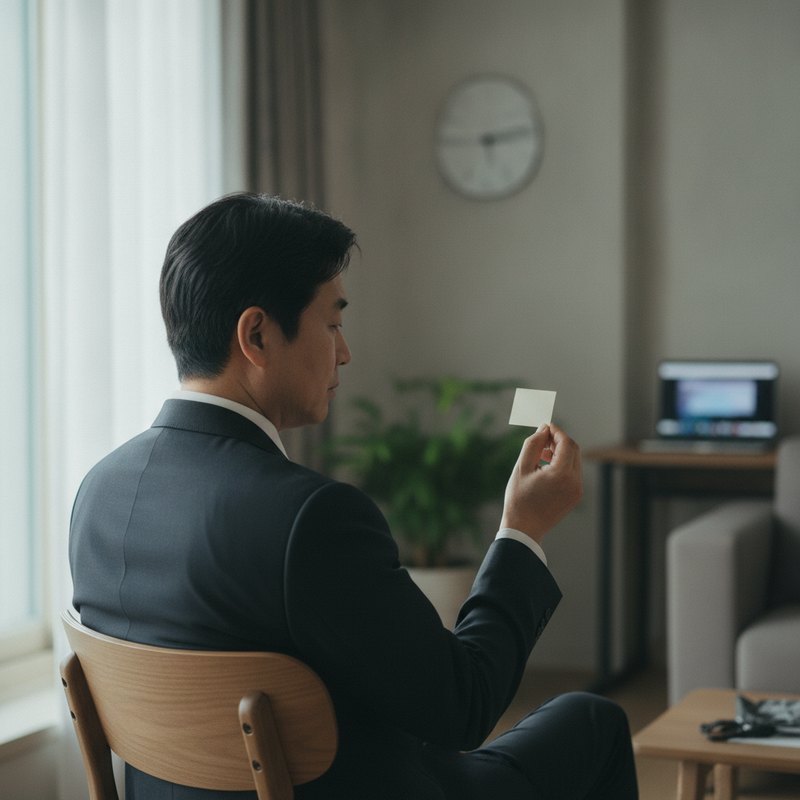 은행 창구에서 번호표를 쥔 손
