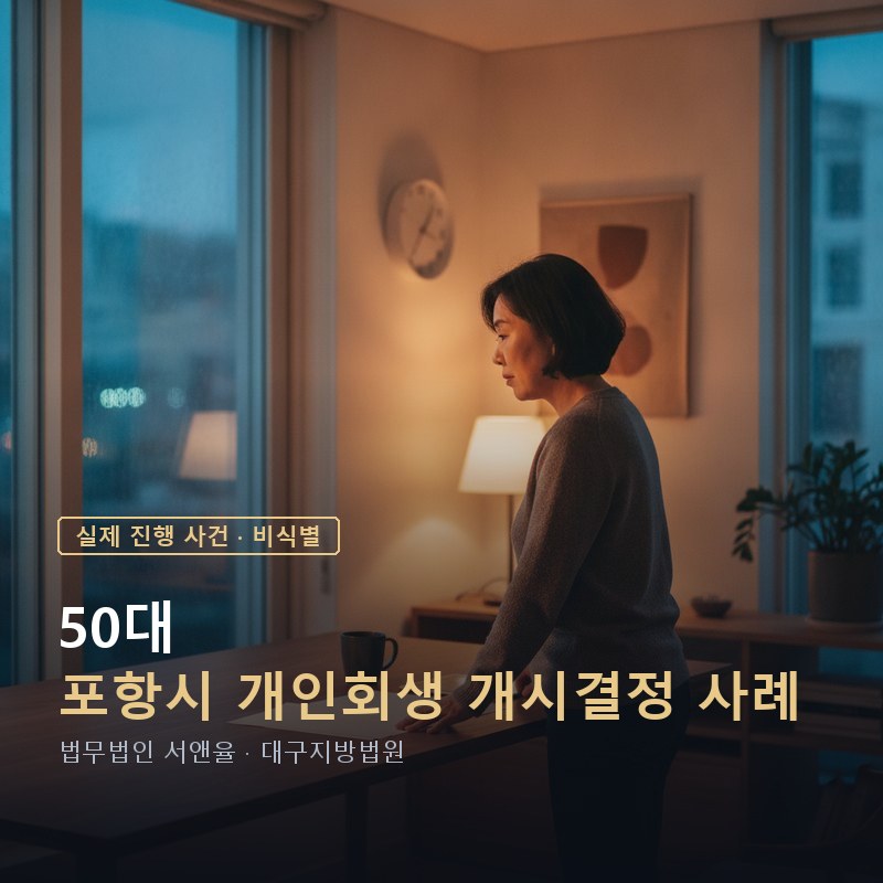 포항 개인회생 사례｜50대 직장인의 보정권고 대응방법 — 이해를 돕기 위한 연출 이미지